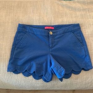 Lilly Pulitzer Blue Scalloped Shorts